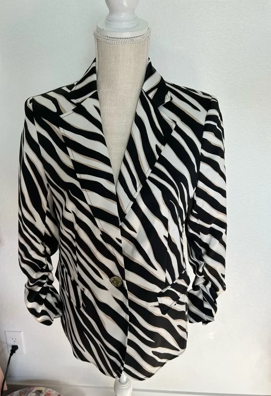 Anne Klein Animal Print Latter Blazer - S